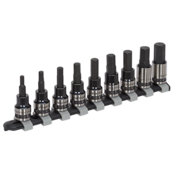 Premier Black Hex Key Socket Bit Set 3/8"Sq Drive 9pc