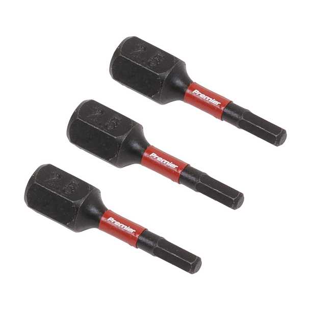 Premier Hex Impact Power Tool Bits 2.5 x 25mm 3pc
