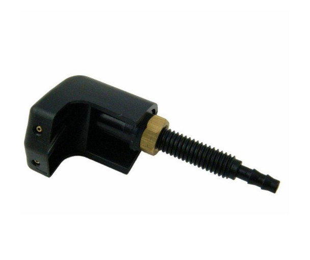Direct Replacement Windscreen Washer Jet Twin Nozzle for Defender, automotive part with black and brass components suitable for vehicle windshield cleaning systems.