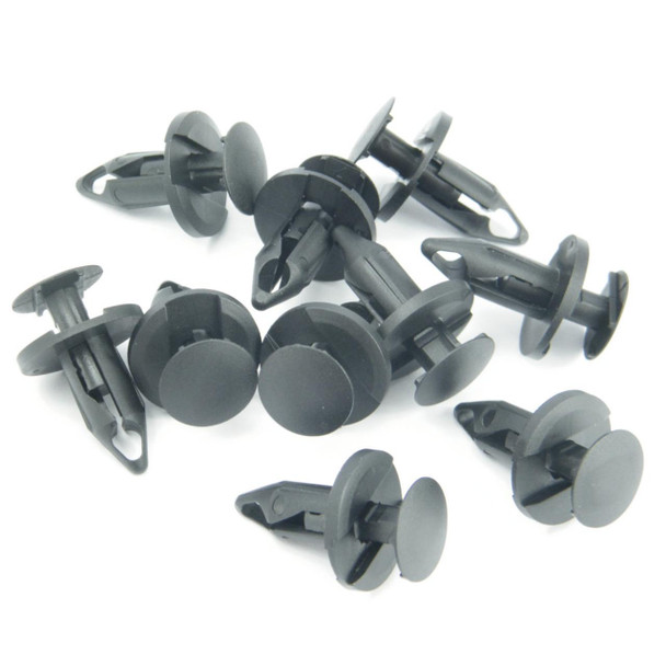 Direct Replacement Front Wheel Arch Liner Plastic Rivets X 10 for Discovery 1, set of 10 black plastic rivets for car wheel arch liner protection.