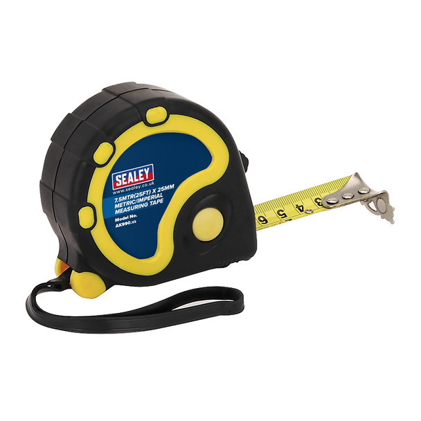 Metric/Imperial Rubber Tape Measure 7.5m(25ft) x 25mm