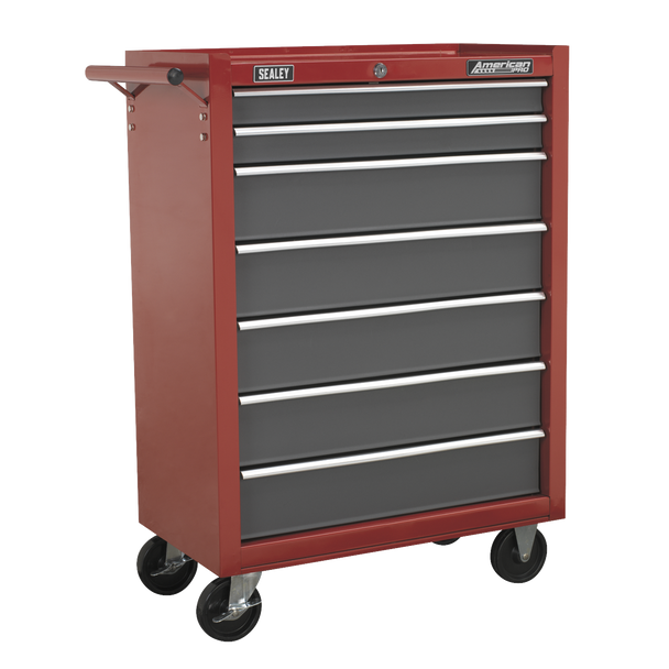 American PRO® Rollcab 7 Drawer - Red/Grey