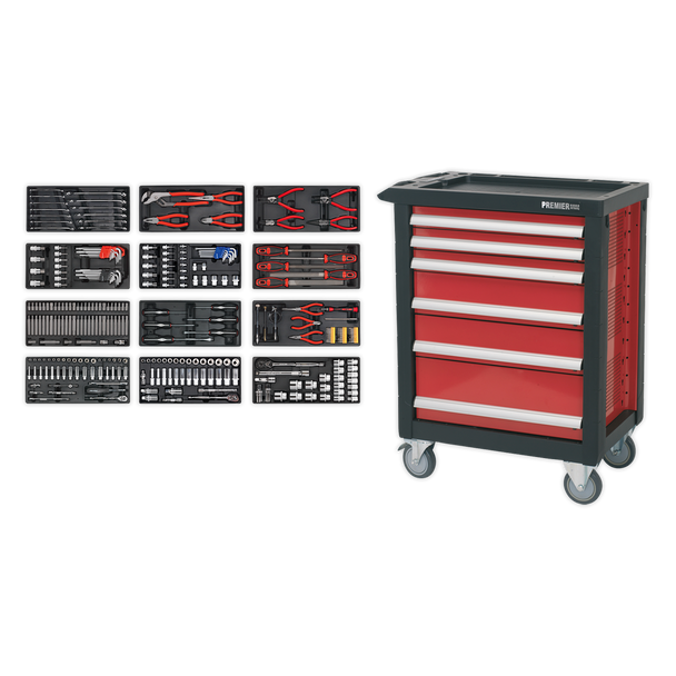 Premier Rollcab 6 Drawer with 298pc Tool Kit