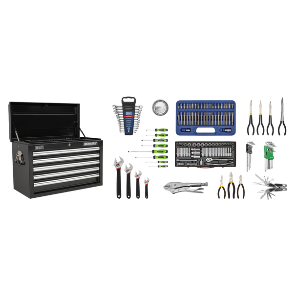 Superline PRO® Topchest 5 Drawer with 139pc Tool Kit - Black