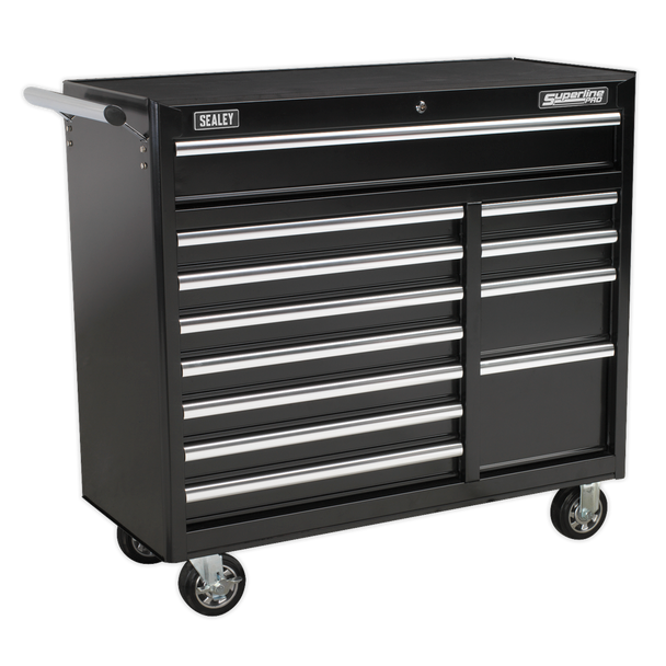 Superline PRO® Heavy-Duty Rollcab 12 Drawer - Black