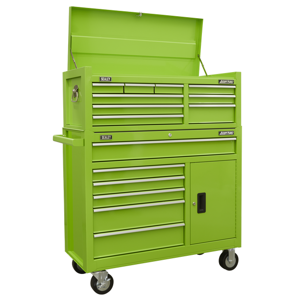 American PRO® Topchest & Rollcab Combination 15 Drawer - Green
