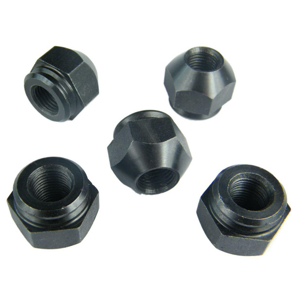 Direct Replacement Steel Wheel Nut For Steel Wheels x5, set of five black metal wheel nuts for Discovery 2 vehicle.