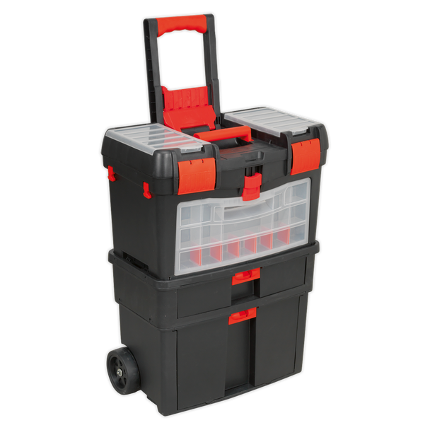 Mobile Toolbox with Tote Tray & Removable Assortment Box