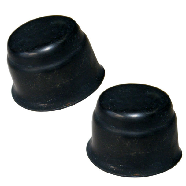 Product: Direct Replacement Locking Wheel Nut Cover for Freelander, image description of two black wheel nut covers.