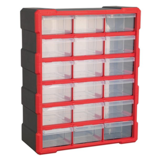 Cabinet Box 18 Drawer - Red/Black