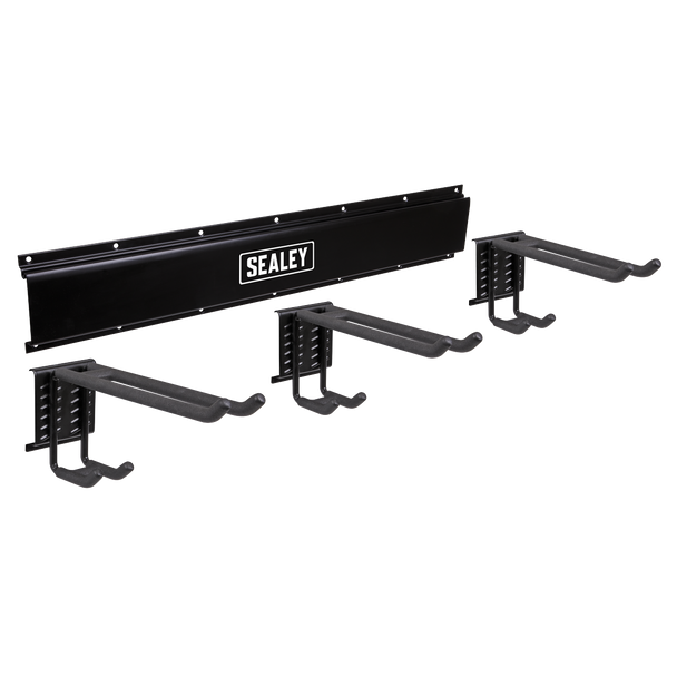 Wall Mounting Storage Rail with 3 Dual Hooks