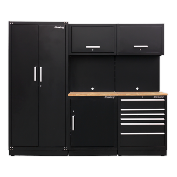 Premier Storage System with Hardwood Worktop 2.48m