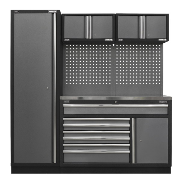 Superline PRO® Storage System with Stainless Steel Worktop 1.96m - APMSSTACK10SS