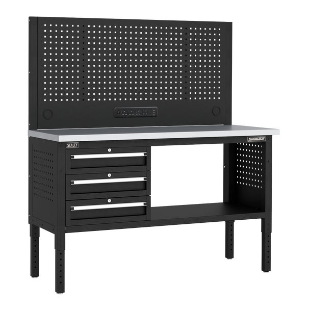 Superline PRO® Modular Workbench with 3 Drawers Stainless Steel Worktop 1525mm