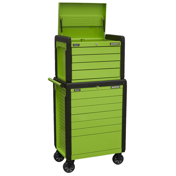 Superline PRO® Push-To-Open Topchest & Rollcab Combination 11 Drawer - Green