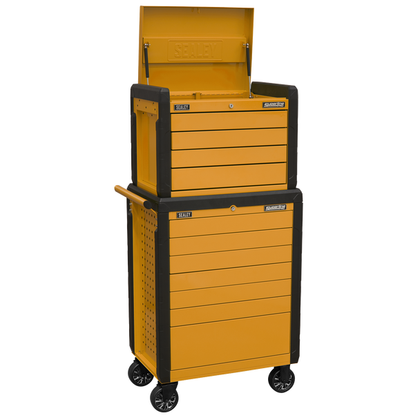 Superline PRO® Push-To-Open Topchest & Rollcab Combination 11 Drawer - Orange