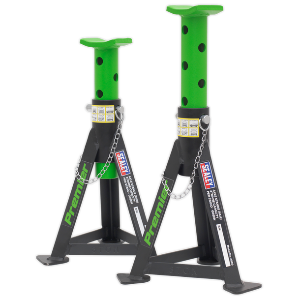 Premier Axle Stands (Pair) 3 Tonne Capacity per Stand - Green