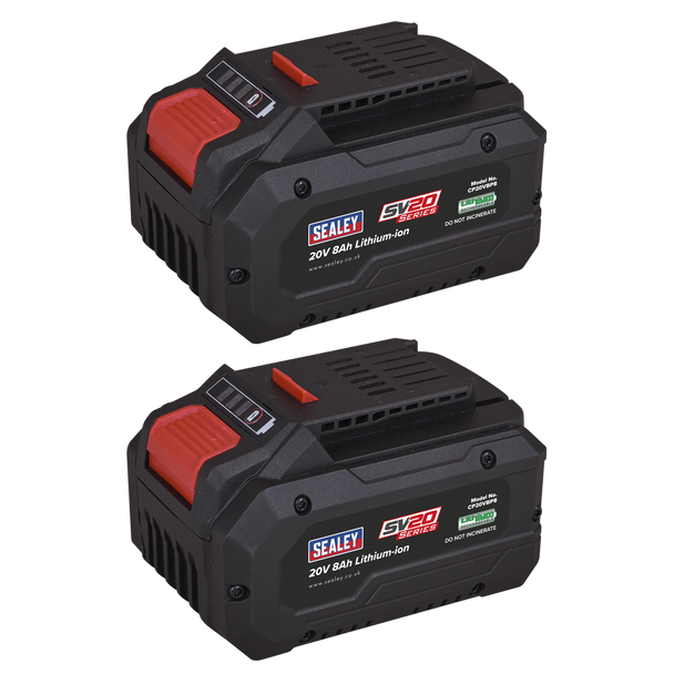 SV20 Series Power Tool Battery 20V 8Ah - Pack of 2