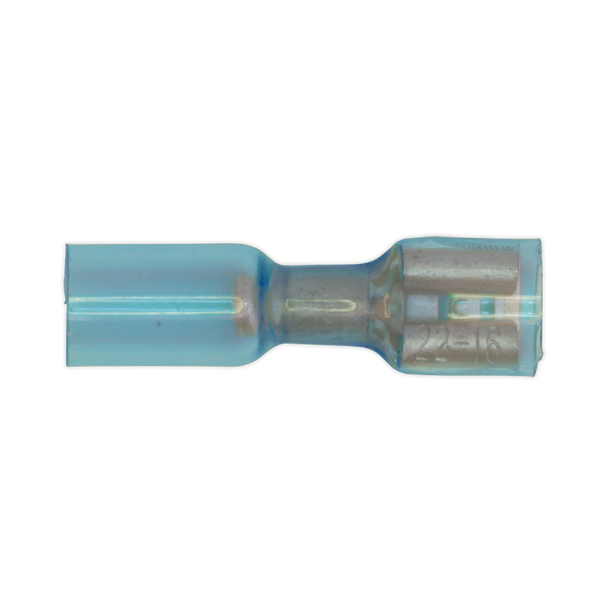 Heat Shrink Push-On Female Terminal 6.4mm, Blue - Pack of 25