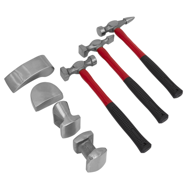 Drop-Forged Panel Beating Set with Fibreglass Shafts 7pc