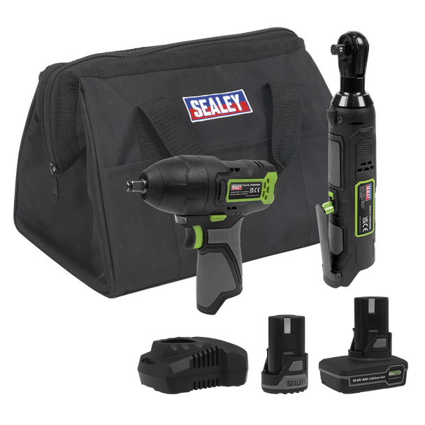 2 x SV10.8 Series Cordless Power Tool Kit 10.8V - 2 Batteries - CP108VCOMBO6