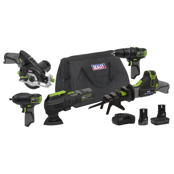 5 x SV10.8 Series Cordless Power Tool Kit 10.8V - 2 Batteries - CP108VCOMBO8