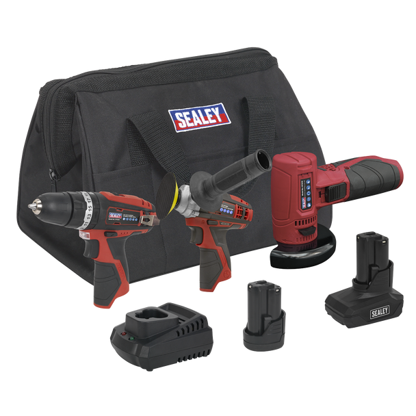 3 x SV12 Series Cordless Power Tool Kit 12V - 2 Batteries