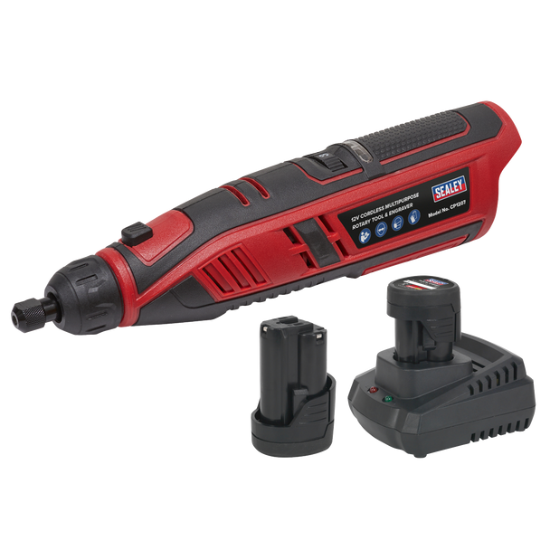 SV12 Series Cordless Multipurpose Rotary Tool & Engraver Kit 49pc 12V 2Ah - 2 Batteries