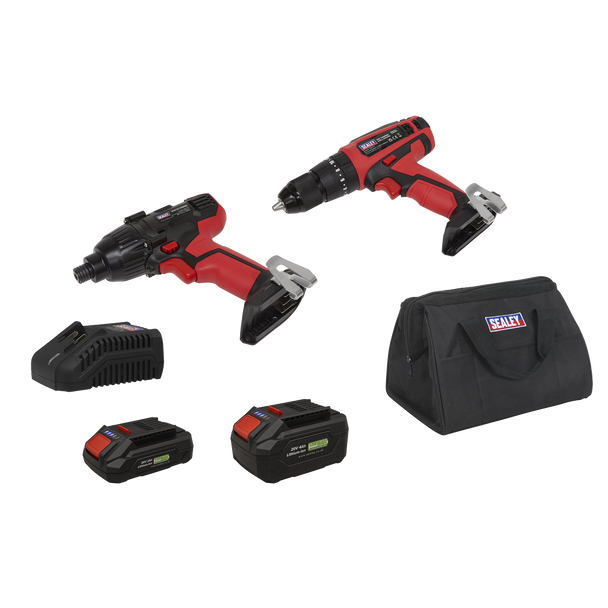 2 x SV20 Series Cordless Power EU Tool Kit 20V Euro Plug - 2 Batteries
