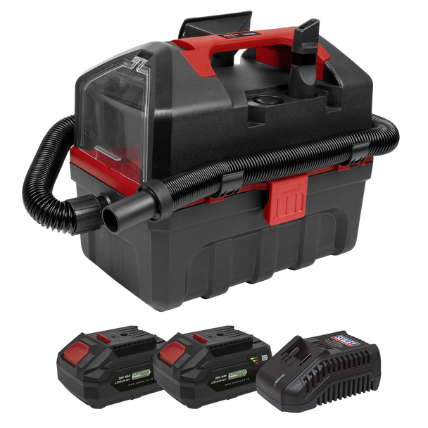 SV20 Series 10L Cordless Wet & Dry Vacuum Kit 20V 4Ah - 2 Batteries