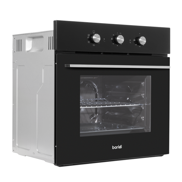 Baridi Built-In 5-Function Fan Assisted Oven with Timer 60cm, 55L Capacity - Black