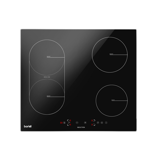 Baridi Integrated Induction Hob with 4 Cooking Zones & Bridge Zone 60cm 2800W Output