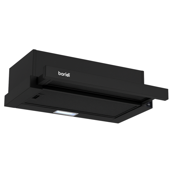 Baridi Telescopic Cooker Hood with Aluminium Filters 60cm - Black