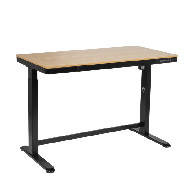 Dellonda Single Motor Ultra-Quiet Electric Desk with Control Panel, USB Port & Drawer - Oak Desktop
