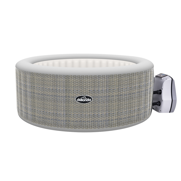 Dellonda 4-6 Person Inflatable Hot Tub/Spa with Smart Pump - Rattan Effect