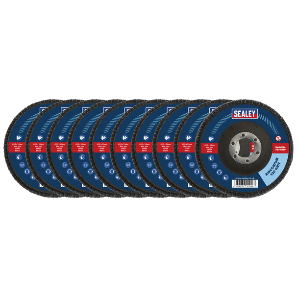 115mm Zirconium Flap Discs 120Grit 22mm Bore - Pack of 10
