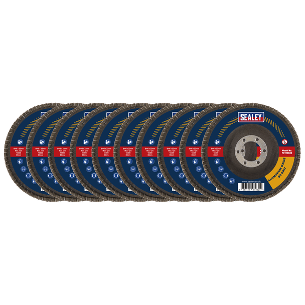 115mm Aluminium Oxide Flap Discs Assorted Grit 22mm Bore - Pack of 10