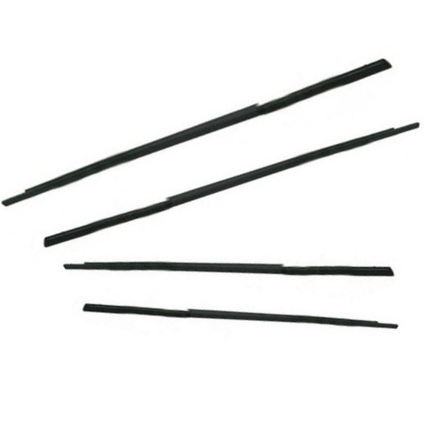 Britpart Window Trim Outer Weather Seal Strip Kit for Discovery 3, black weather sealing strips for vehicle window protection and sealing.