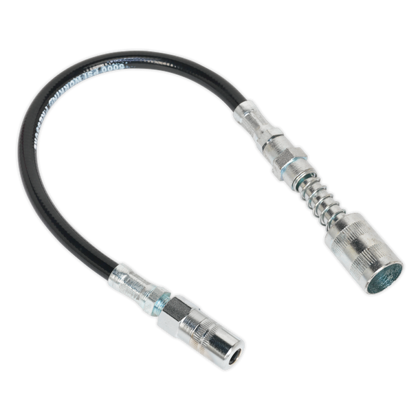 Flexible Rubber Grease Gun Delivery Hose with 4-Jaw Connector & Quick Release Coupling 300mm