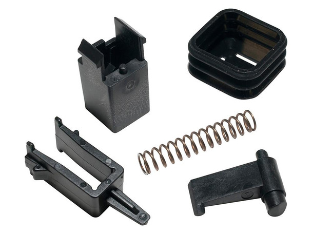 Britpart Fuel Filler Flap Cover Door Latch Repair Kit for Range Rover Sport, includes latch components, spring, and rubber gasket.
