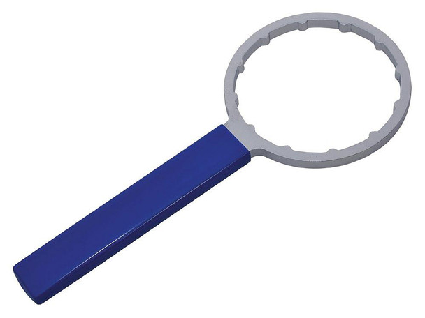 JGS 4X4 Engine Oil Filter Removal Spanner for Defender & Discovery 2 TD5, blue and gray tool for removing engine oil filters.