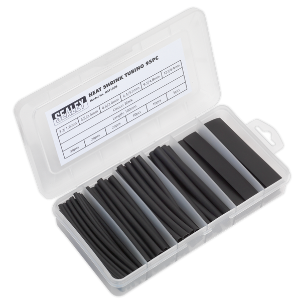 Heat Shrink Tubing Assortment 100mm 95pc - Black