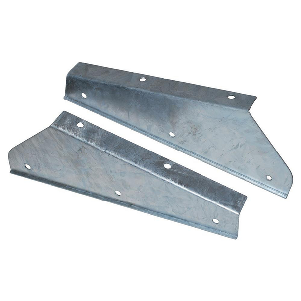 Britpart Front Mud Flap Brackets Galvanised Rust Resistant for Defender, galvanised metal brackets for attaching front mud flaps on Defender vehicles.
