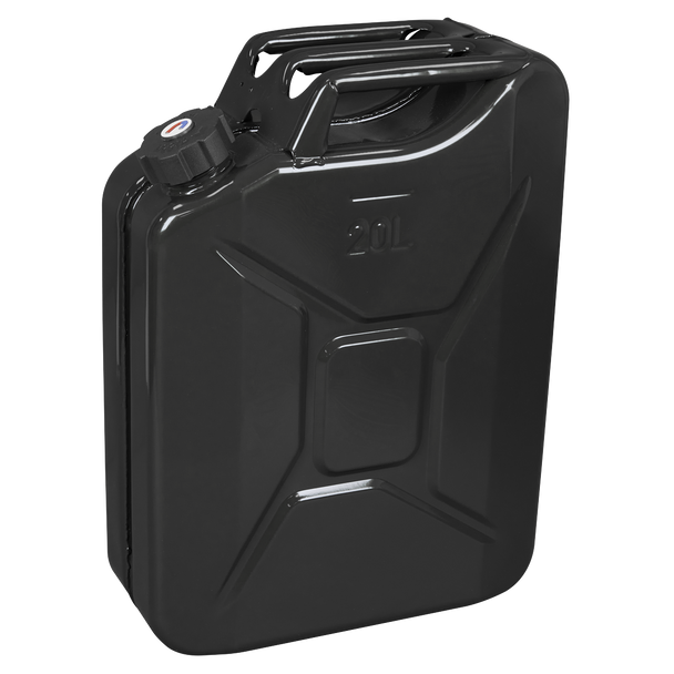 Screw Cap Metal Jerry Can 20L - Black