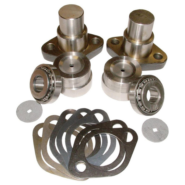 Britpart Swivel Pin Kit for Defender, automotive parts including swivel pins, bearings, washers, and gaskets for vehicle maintenance and repair.