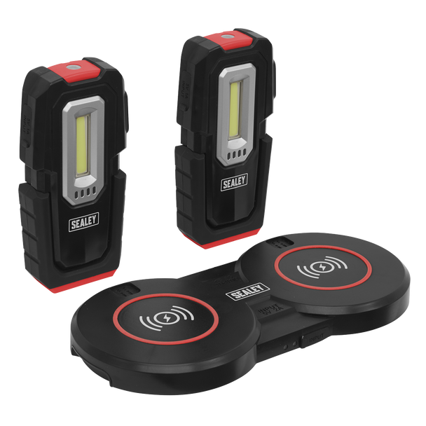 Inspection Light (x2) with Double Wireless Charging Base 3W COB & 1W SMD LED