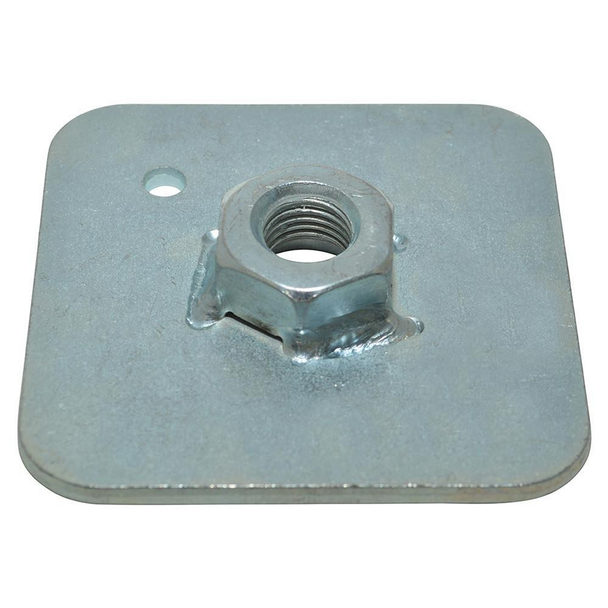 Britpart Universal Seat Belt Spreader Stress Fitting Plate, metal plate with central bolt fitting, used for vehicle seat belt stress distribution.
