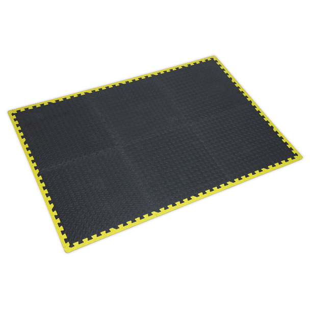 Interlocking EVA Foam Workshop Mat Set with Hi-Vis Edges 1240 x 1825mm