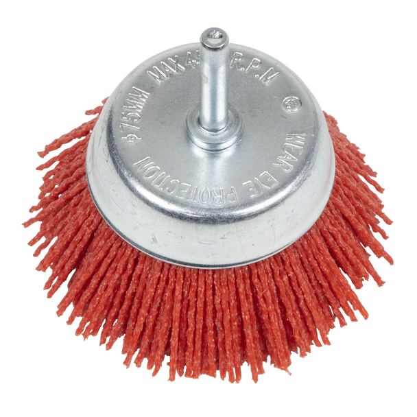 75mm Nylon Filament Cup Brush with 6mm Shaft
