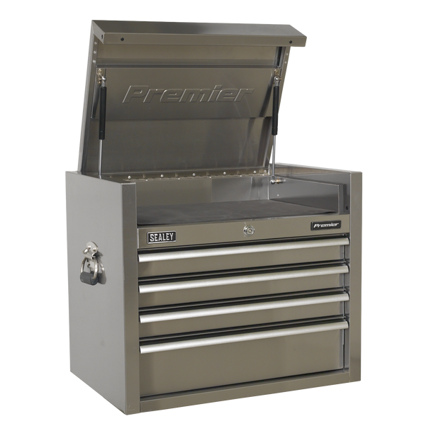 Premier Heavy-Duty Topchest 4 Drawer 675mm - Stainless Steel